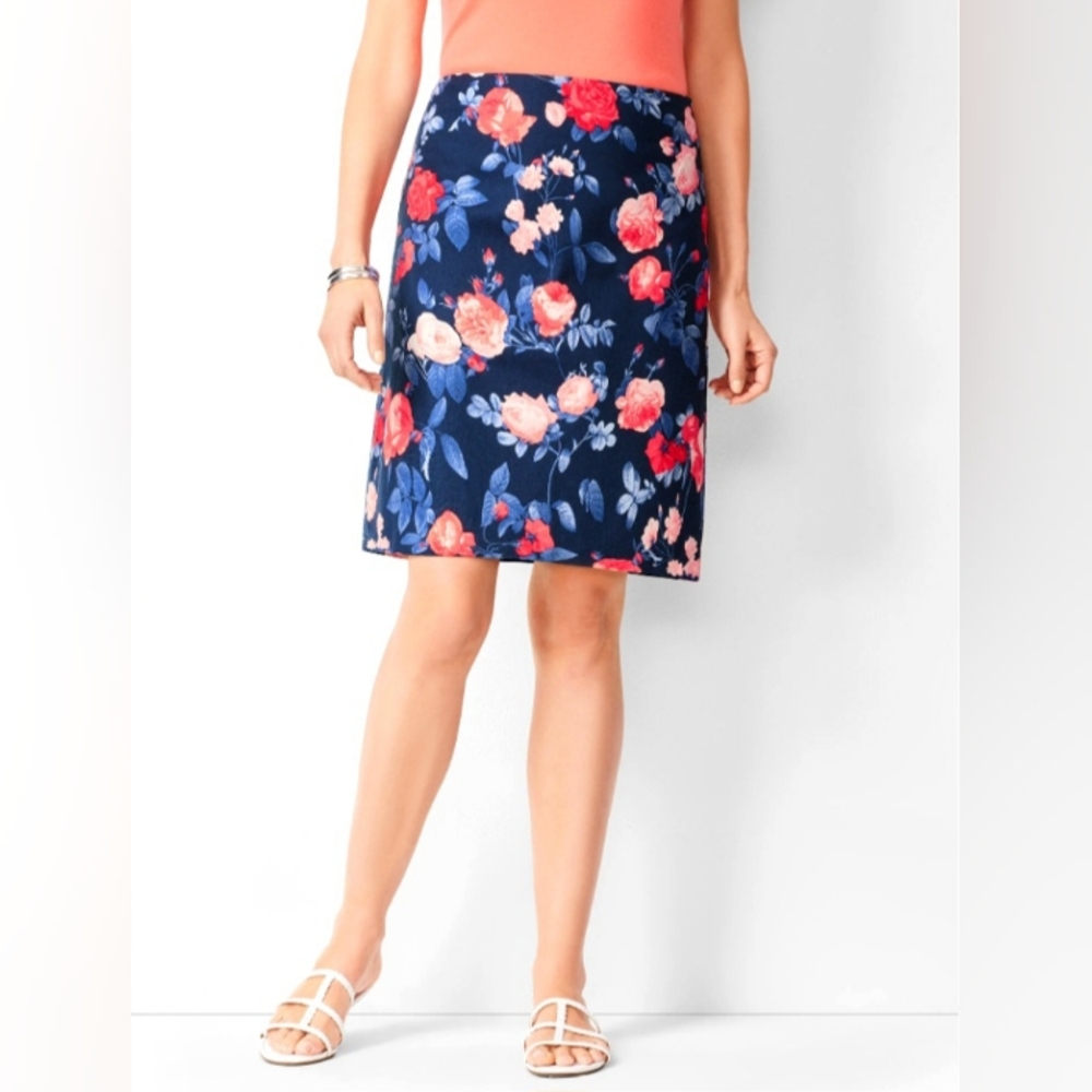 Talbots Floral Canvas A-Line Skirt, Size 2